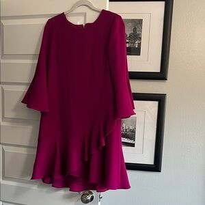 Eliza J Fuchsia Long Sleeve Dress